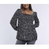 imageMotherhood Maternity Womens Long Sleeve Smocked Babydoll TopBlack Ditsy