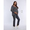 imageMotherhood Maternity Womens Long Sleeve Smocked Babydoll TopBlack Ditsy
