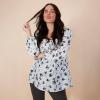 imageMotherhood Maternity Womens Long Sleeve Smocked Babydoll TopWinter White Ditsy