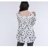 imageMotherhood Maternity Womens Long Sleeve Smocked Babydoll TopWinter White Ditsy