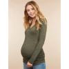 imageMotherhood Maternity Womens Long Sleeve VNeck Side Ruched Tee ShirtBeetle Space Dye