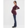 imageMotherhood Maternity Womens Long Sleeve VNeck Side Ruched Tee ShirtBurgundy