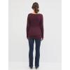 imageMotherhood Maternity Womens Long Sleeve VNeck Side Ruched Tee ShirtBurgundy