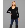 imageMotherhood Maternity Womens Long Sleeve VNeck Side Ruched Tee ShirtCore Black