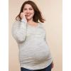 imageMotherhood Maternity Womens Long Sleeve VNeck Side Ruched Tee ShirtGrey Space Dye