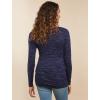 imageMotherhood Maternity Womens Long Sleeve VNeck Side Ruched Tee ShirtNavy Space Dye