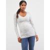 imageMotherhood Maternity Womens Long Sleeve VNeck Side Ruched Tee ShirtSpace Dye Gray