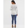 imageMotherhood Maternity Womens Long Sleeve VNeck Side Ruched Tee ShirtSpace Dye Gray