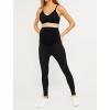 imageMotherhood Maternity Womens Workout Over The Belly Pregnancy and Postpartum Leggings with Pockets Soft Active Stretchy PantsJet Black