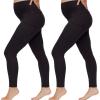 imageMotherhood Maternity Womens High Waist Over The Belly Pregnancy Workout Active Pocket Legging 2Pack26 Inch Black 2 Pack