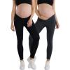imageMotherhood Maternity Womens Maternity Bump Start 2 Pack Under Belly Casual LeggingsBlack and Grey