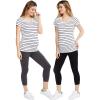 imageMotherhood Maternity Womens Maternity Bump Start 2 Pack Under Belly Casual LeggingsBlackGrey