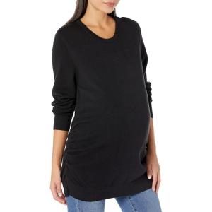 imageMotherhood Maternity Womens Classic Crew Neck Solid Maternity SweaterBlack