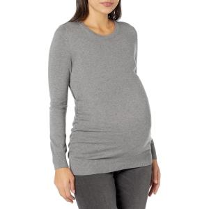 imageMotherhood Maternity Womens Classic Crew Neck Solid Maternity SweaterGrey