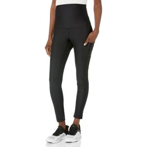 imageMotherhood Maternity Womens Workout Over The Belly Pregnancy and Postpartum Leggings with Pockets Soft Active Stretchy PantsBlack