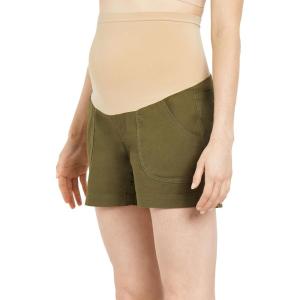 imageMotherhood Maternity Womens Secret Fit Belly Poplin ShortOlive