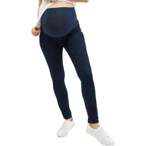 imageMotherhood Maternity Womens Super Stretch Secret Fit Over The Belly Skinny Jeans Indigo BlueDark Wash With Navy Stitching