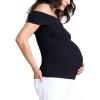 imageMotherhood Maternity Womens OffTheShoulder Rib Knit Pregnancy TopBlack