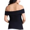 imageMotherhood Maternity Womens OffTheShoulder Rib Knit Pregnancy TopBlack