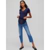 imageMotherhood Maternity Womens Stretch Secret Fit Over The Belly Straight Leg Pregnancy JeansDark Wash