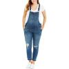 imageMotherhood Maternity Womens Side Panel Skinny Ankle Pregnancy Denim OverallsMedium Wash