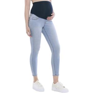 imageMotherhood Maternity Womens Secret Fit Over The Belly Skinny Ankle Pregnancy JeansLight Wash