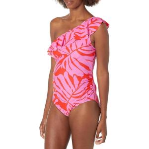 imageMotherhood Maternity Womens Standard Beach Bump Maternity One Piece Swimsuit UPF 50 Pregnancy Swimwear PinkOrange Floral Large