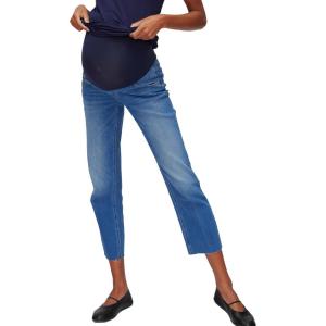imageMotherhood Maternity Womens Stretch Secret Fit Over The Belly Straight Leg Pregnancy JeansDark Wash