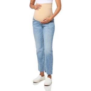imageMotherhood Maternity Womens Stretch Secret Fit Over The Belly Straight Leg Pregnancy JeansMason Medium Wash