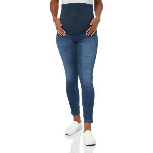 imageMotherhood Maternity Womens Super Stretch Secret Fit Over The Belly Skinny Ankle Length Jeans Indigo BlueMedium Blue Wash