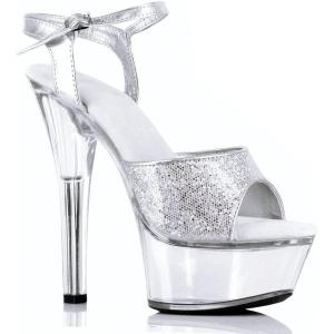 imageEllie Shoes Womens 601Juliet Pole Fitness PlatformsSilver Glitter