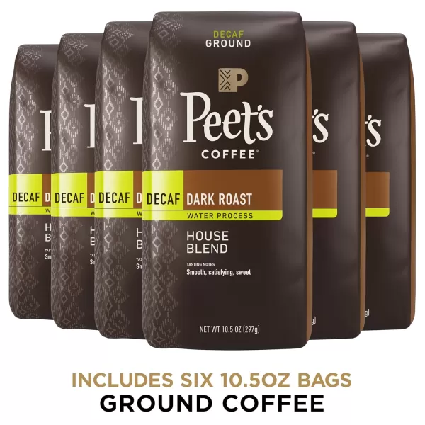 Peet's Coffee, Dark Roast Decaffeinated Ground Coffee - Decaf Major Dickason's Blend 10.5 Ounce Bag