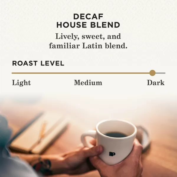 Peet's Coffee, Dark Roast Decaffeinated Ground Coffee - Decaf Major Dickason's Blend 10.5 Ounce Bag