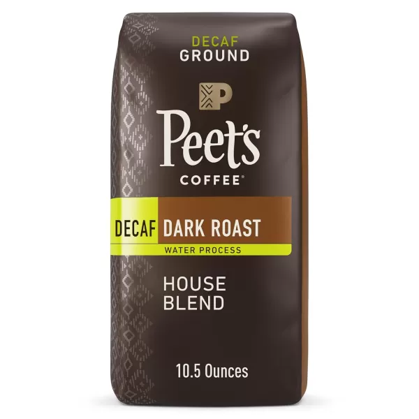 Peet's Coffee, Dark Roast Decaffeinated Ground Coffee - Decaf Major Dickason's Blend 10.5 Ounce Bag