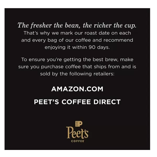 Peet's Coffee, Dark Roast Decaffeinated Ground Coffee - Decaf Major Dickason's Blend 10.5 Ounce Bag