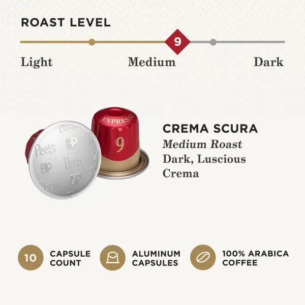 Peet's Coffee, Dark Roast Espresso Capsules, Caramel 100 Count )