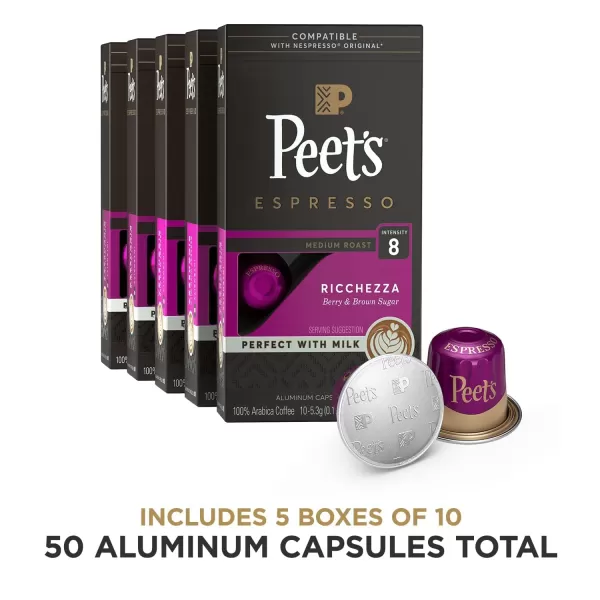 Peet's Coffee, Dark Roast Espresso Capsules, Caramel 100 Count )