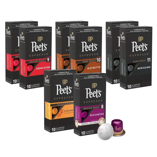 Peet's Coffee, Dark Roast Espresso Capsules, Caramel 100 Count 
