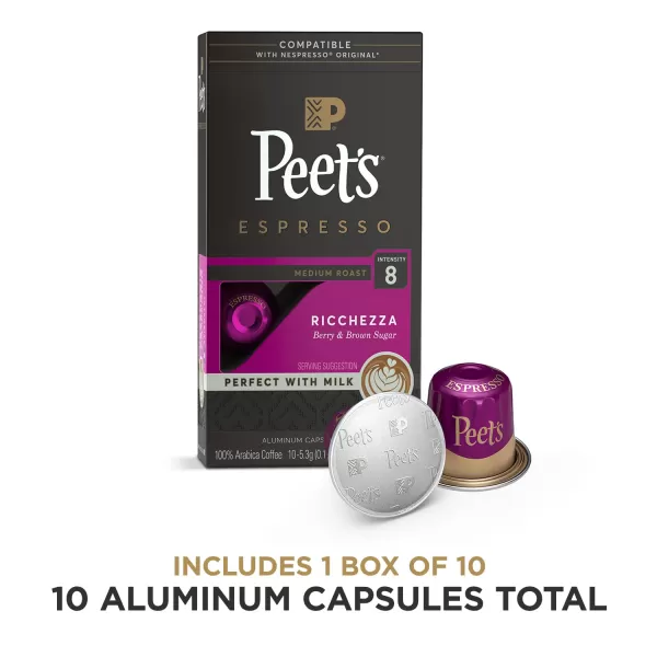 Peet's Coffee, Dark Roast Espresso Capsules, Caramel 100 Count )