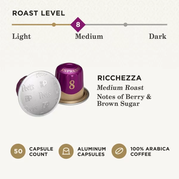 Peet's Coffee, Dark Roast Espresso Capsules, Caramel 100 Count )