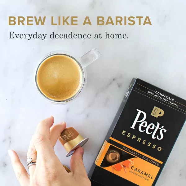 Peet's Coffee, Dark Roast Espresso Capsules, Caramel 100 Count 