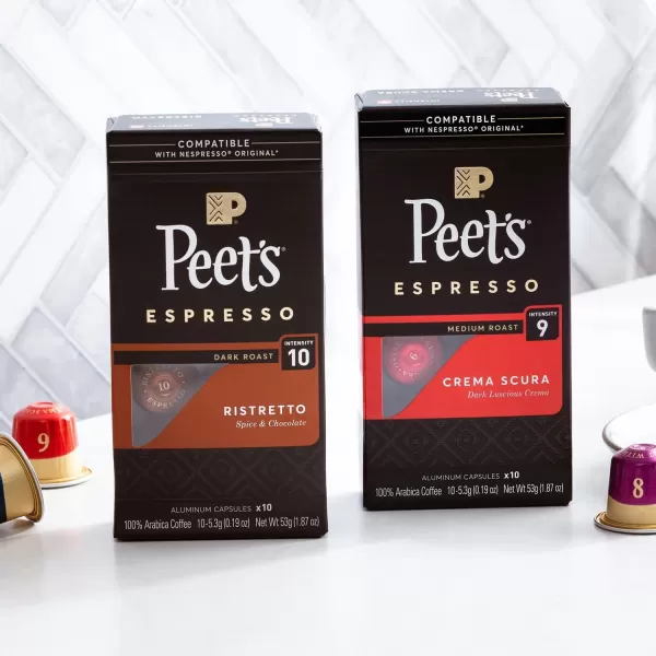 Peet's Coffee, Dark Roast Espresso Capsules, Caramel 100 Count )
