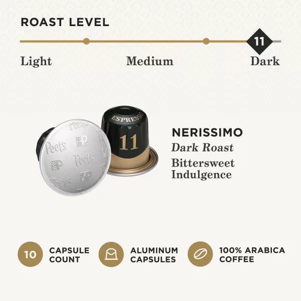Peet's Coffee, Dark Roast Espresso Capsules, Caramel 100 Count )