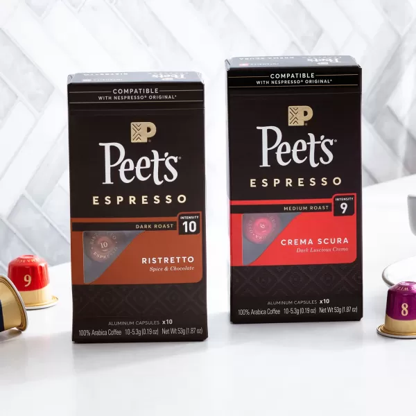 Peet's Coffee, Dark Roast Espresso Capsules, Caramel 100 Count )