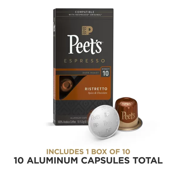 Peet's Coffee, Dark Roast Espresso Capsules, Caramel 100 Count )