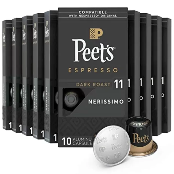 Peet's Coffee, Dark Roast Espresso Capsules, Caramel 100 Count )