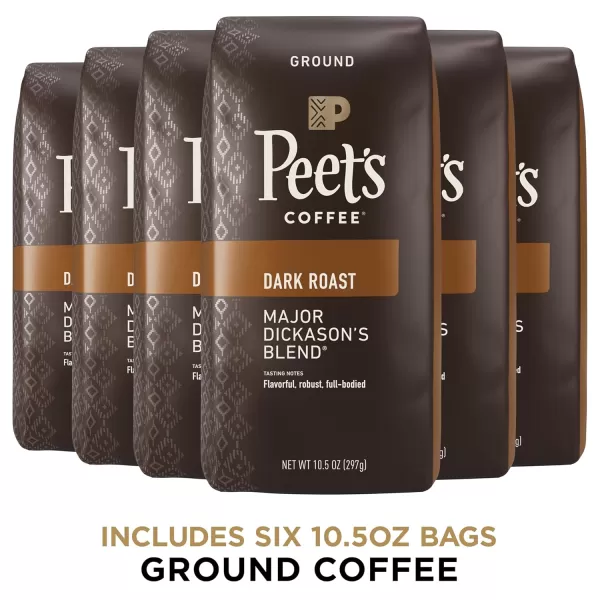 Peet's Coffee, Dark Roast Ground Coffee - Major Dickason's Blend 18 Ounce Bag