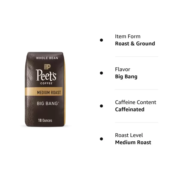 Peet's Coffee, Dark Roast Whole Bean Coffee - Major Dickason's Blend 18 Ounce Bag