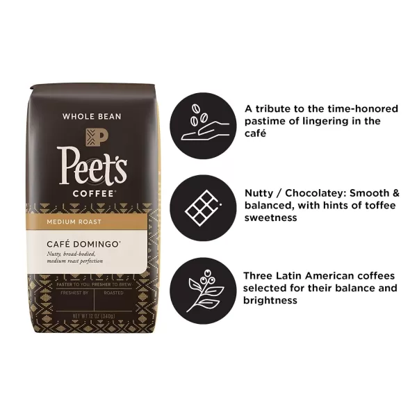 Peet's Coffee, Dark Roast Whole Bean Coffee - Major Dickason's Blend 18 Ounce Bag