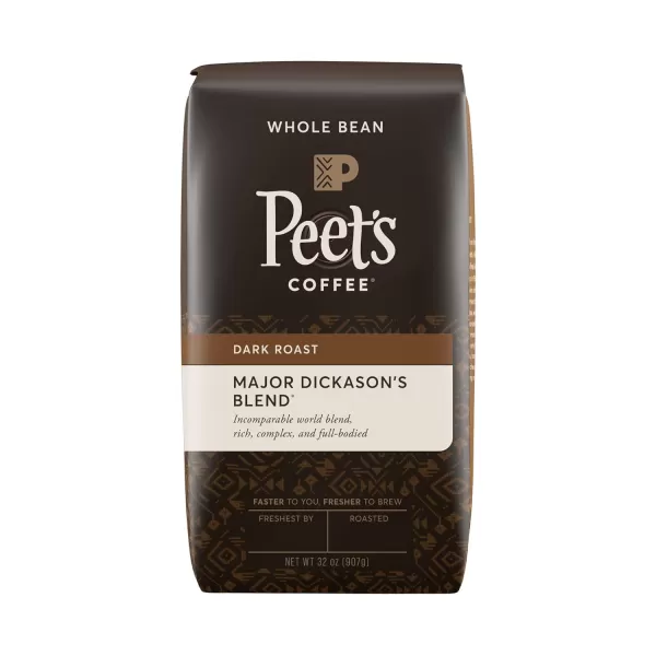 Peet's Coffee, Dark Roast Whole Bean Coffee - Major Dickason's Blend 18 Ounce Bag